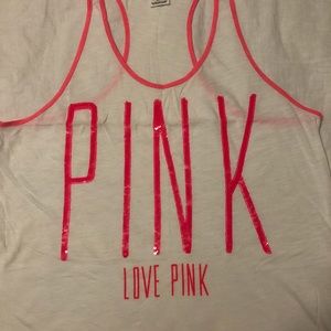 Pink sequin tank top